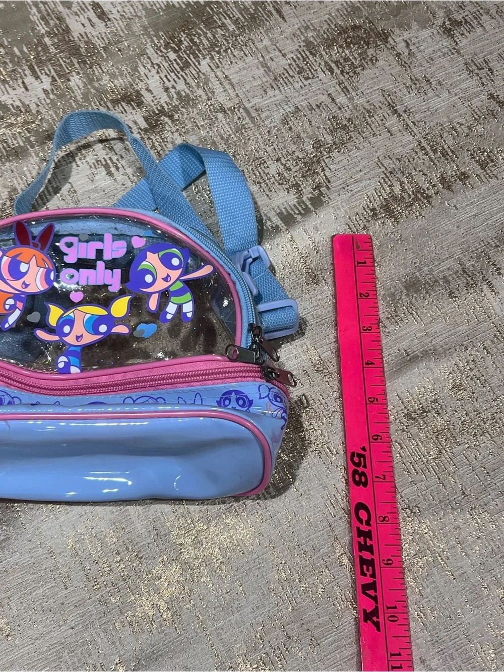 Vintage Cartoon Network Powerpuff Girls Mini Backpack Blue/Pink Zip Adjustable S